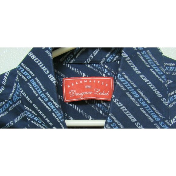 NBA Memphis Grizzlies Blue Button Up Dress Shirt Long Sleeve size 2XL Headmaster - Picture 3 of 7